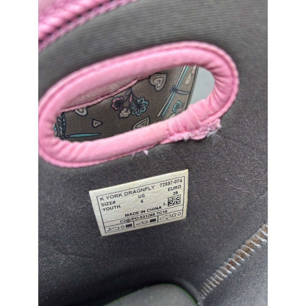 Bogs Boots Grey Pink Dragonfly Rain Boots Waterproof insulated Youth Size 6 - Picture 8 of 10